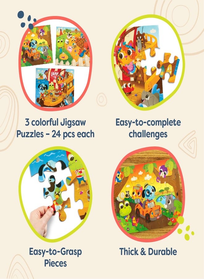 بي. تويز ألعاب بي - مجموعة أحجيات الصور المقطوعة - مجموعة كلاسيكية بتصاميم ملونة - ألعاب تعليمية وتنموية للأطفال من عمر 3 سنوات فما فوق - عبوة من 3 قطع - Image 2